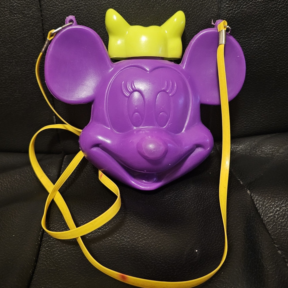 Vintage Minnie Mouse Canteen Plastic Purple Walt Disneyworld Disneyland Drink